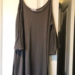 Warm brown cold shoulder top